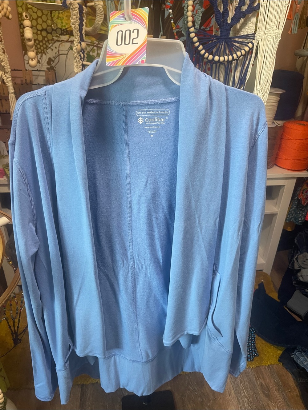 Coolibar Sky Blue Open-Front Women's Cardigan